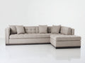 Sofás de esquina tapizado en tela 275x200x85 cm - Beige y marrón oscuro - Diseño moderno con chaise longue