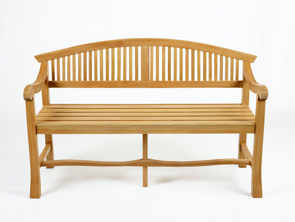 Bancos de jardín de madera 160 x 65 x 95 cm - marrón claro - diseño clásico con respaldo de listones