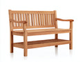 Bancos de jardín de madera maciza 150x60x95 cm - Madera natural - Diseño de 3 plazas con estante inferior
