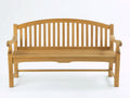 Bancos de jardín de madera maciza 150x62x95 cm - Madera natural - Diseño de 3 plazas con respaldo de listones