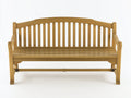 Banco de jardín de 3 plazas en madera 150 x 65 x 95 cm - Marrón natural - Diseño clásico con respaldo de listones