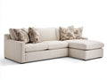 Sofás de esquina tapizado en tela 260x170x85 cm - beige - diseño moderno